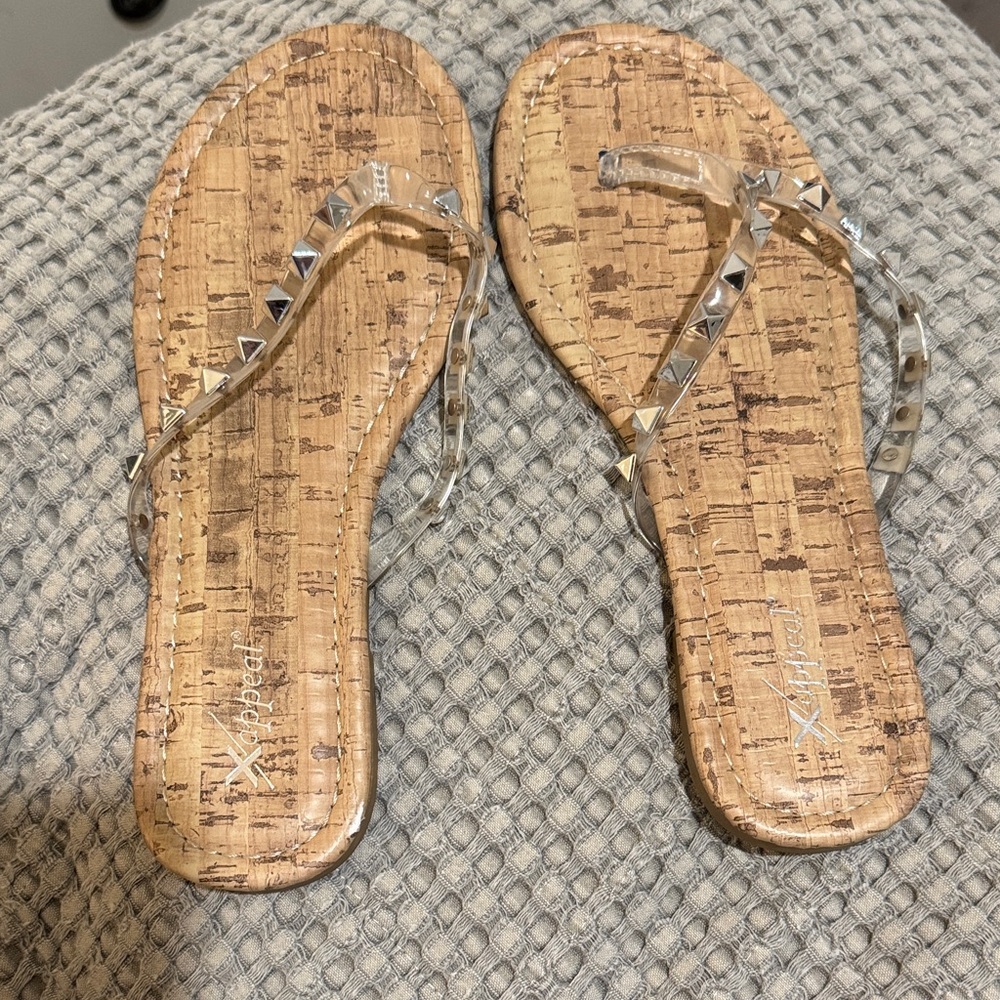 Xappeal Clear Sandals with Silver Accents